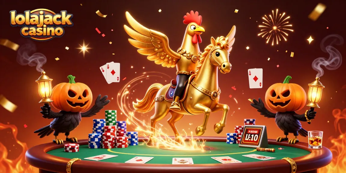 Experience thrilling gameplay at lolajack casino with vibrant visuals and energetic characters amid casino elements.