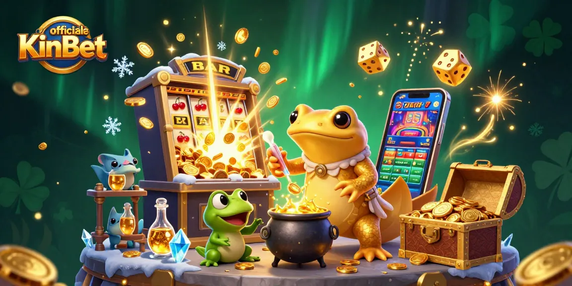 Experience the magic of officiële KinBet with gold coins and vibrant casino elements in this captivating scene.